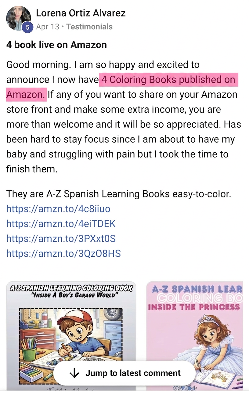 Testimonial: 4 books live on Amazon