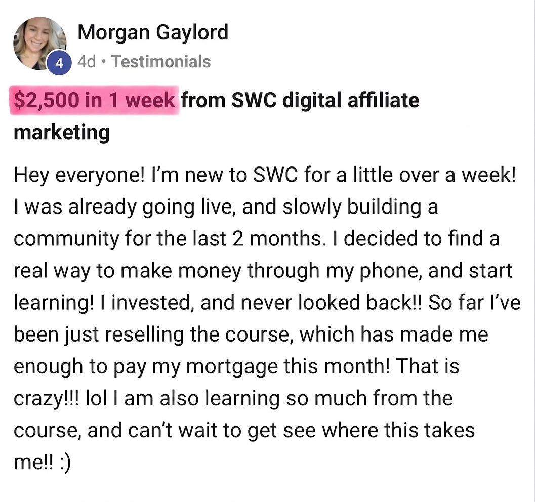 Testimonial: $2,500 in 1 week from affiliate marketing